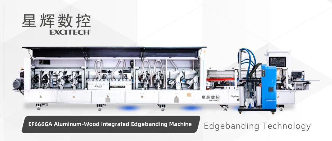 Excitech technology EF666GA stroj za robno lepljenje aluminija in lesa.